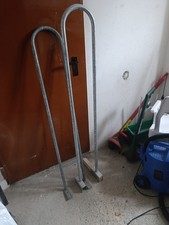 Holzstapelhalter, gebraucht, Breite indiv. zusägbar, aus Metall und Holzlattent