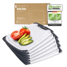 Exitoso Frühstücksbrettchen Set 6x Kunststoff Schneidebrett Küchenbrett BPA-frei