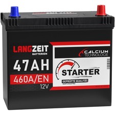 Autobatterie 12V 47Ah 460A/EN Japan Asia + Pluspol rechts Batterie 54723 45Ah