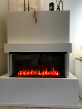 Moderner Elektrokamin 36 Zoll – Wandkamin mit Heizung & Flammeneffekt (Schwarz)