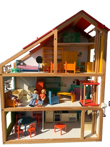 Großes holz puppenhaus - holz, 3