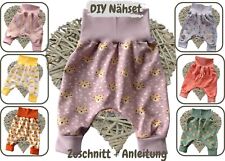 DIY Nähpaket BabyPumphose Stoffzuschnitte Jersey+Bündchen Nähset Geschenk Geburt