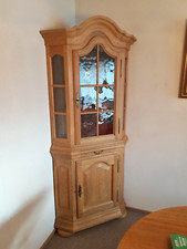 Eckschrank Eckvitrine Eiche massiv   (65x65x204cm)