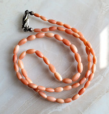 Antik Lachsfarbe Korallen Halskette Collier 6,8g