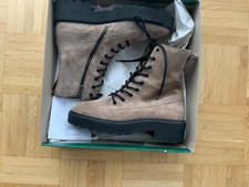 Paul Green Damen Schnürstiefeletten Neu Gr. 38,5 Wildleder  Farbe Taupe