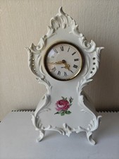 AK Kaiser Porzellan Moosrose Tisch/Kaminuhr Quartz