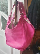 Shopper VERA PELLE ITALY LEDER TASCHE groß Schick Pink