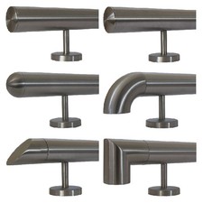 Edelstahl Handlauf Ø 42,4mm Geländer Wandhandlauf Treppe gerade Edelstahlhalter