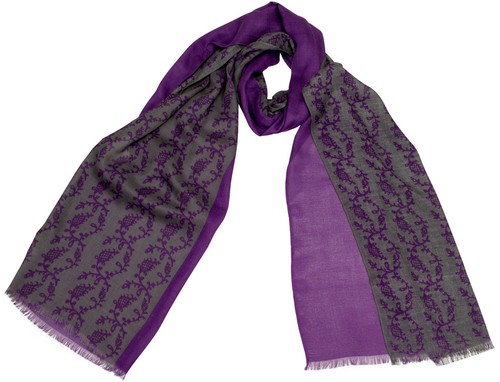 Trachtenschal lila grau purple - lila,