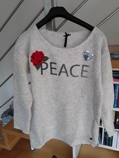 Key Largo Pullover Damen, Größe L, oversized, Beige, PAILLETTEN 