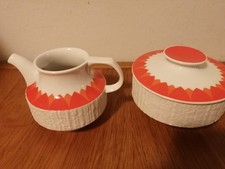 Thomas Arcta Borkenrand Bisquit unglasiert orange 70 er Panton Aera