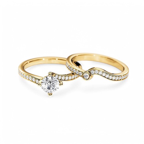 14k gelbgold diamant ring - gelbgold,