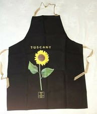 Schwarze Schürze Sonnenblume Tuscany Herren Damen Unisex Tasche Baumwolle Made Italy