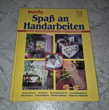 Burda Spaß an Handarbeiten Buch + Musterbögen Filethäkeln Kreuzstich Gobelin DIY