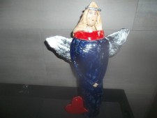 Schöner handgetöpferter Engel / Weihnachtsengel Rosenkugel Keramik ca. 37 cm