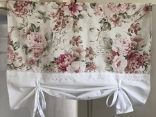 Raffgardine Landhaus 70cm Shabby Vintage Rosen Scheibengardine