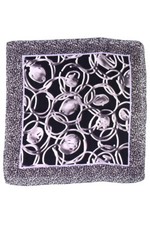 MARC CAIN silk scarf Leo Print black light grey