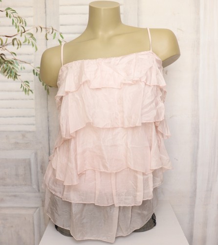 Rosa volant seiden top - volant, hemd