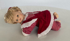 Puppe Sammlerpuppe liegend Porzellankopf mit Anzug 32 cm sehr schön!!!