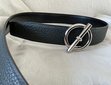 Hermès Ledergürtel 85 cm wendbar mitternachtsblau