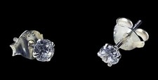 Silber-Ohrstecker Weiß Zirkonia Stein Ohrringe 925 er Sterling Silberschmuck