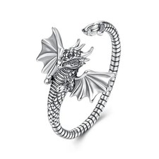 Sterling Silber Ring Fliegender Drache