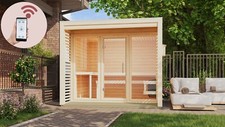 Saunahaus Gartensauna Außensauna Angkor 3 + Ofen und WIFI Steuerung 276x 276 cm