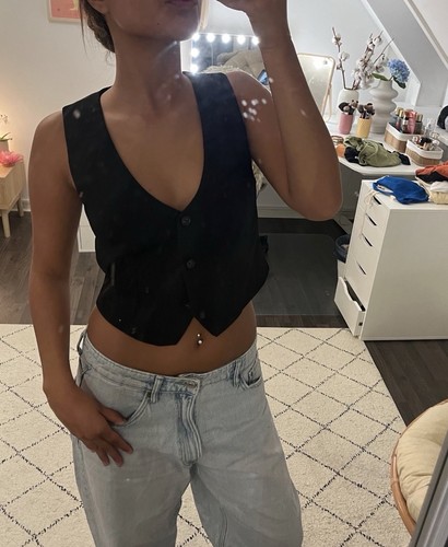 Lefties schwarze weste crop - lefties,