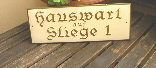 Altes hinweisschild hauswart - altes,