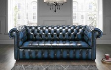 XXL Blau Sofa 3 Sitzer Couch