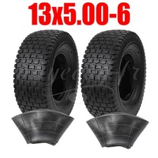 2 Reifen Mantel /2 Schlauch 13x5.00-6 Winkelventil für Aufsitzmäher Rasentraktor