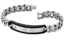 Herren Armband  Panzerarmband mit echtem Diamant, Edelstahl LR World 