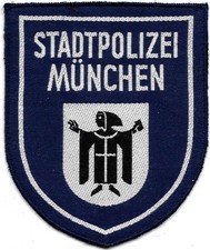 Polizei BAYERN 60er Stadtpolizei MÜNCHEN blau Abzeichen Patch Polizeiabzeichen