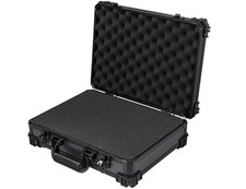 Transportkoffer mit Rasterschaumstoff Universalkoffer HMF 39 x 29 x 12 cm Schwar