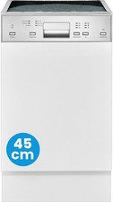 Bomann GSPE 7422 TI Teilintegrierter Einbau-Geschirrspüler, 45cm breit, 10 Maßge