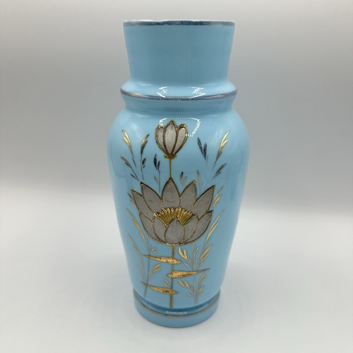 Vase glas opalglas handbemalt - glas,