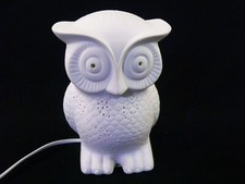 Tischlampe Eule Figur aus Bisquitporzellan 17,5 cm
