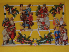 1x Poesiebilder  Weihnachten 7385  Oblaten Glanzbogen Nostalgie Kinder mann Gloc