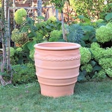 handgefertigtes Terracotta Pflanzgefäß, frostfester Pflanzkübel Granatum 50