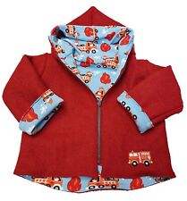 Wollwalkjacke Wendejacke Feuerwehr bestickt  Jacke Zipfeljacke Kapuze Wollwalk