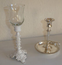 Kerzenständer Kerzenhalter Kerzen Ständer weiß versilbert ? Landhaus Stil Shabby