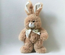 Heunec Hase Kaninchen gelb karierte Schleife Stofftier Schmuse Plüschtier (T192)