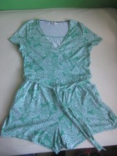 Johnnie BODEN Damen Overall Einteiler Gr. D 42 R grün weiß Shorty Paisleymuster