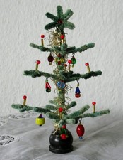 ALTER CHRISTBAUM - WEIHNACHTSBAUM - TINSEL - GABLONZER - PUPPENSTUBE -DOLL HOUSE