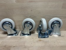 4x 125/35 - 78 lenkrollen Gummireifen 4er Set Bockrollen Schwerlast Rollen 