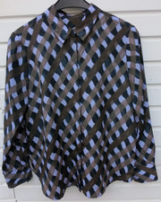 Damen Bluse braun lila schwarz gemustert OPUS 38 Langarm Polyester NEU