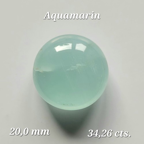 Aquamarin blau round cabochon - round,