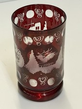 Becher Glas, Rubin Rot