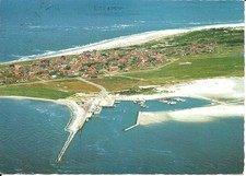 AK Insel Baltrum Ostfriesland - Luftbild, Hafen, Schiffe -1982 gel. Werbestempel