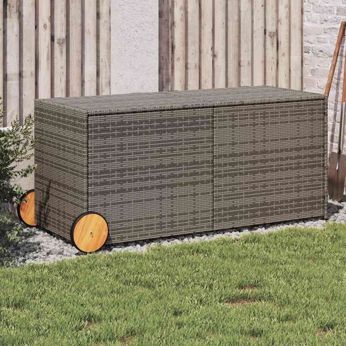 Gartentruhe mit rollen - rollen, grau